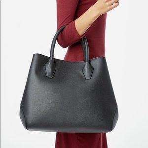JustFab Porter Streamlined Black Tote Bag